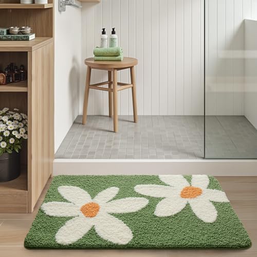 LUMI Bathroom Rug 20x32, Soft Absorbent Microfiber Bath Mat, Non Slip