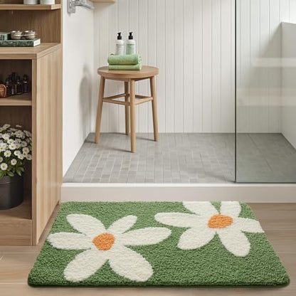 LUMI Bathroom Rug 20x32, Soft Absorbent Microfiber Bath Mat, Non Slip