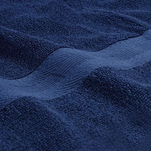 BOUTIQUO Navy Blue Towel Set - 8 Piece Bathroom Towel Set - 100% Ring Spun Cotton, 2 Bath Towel 27x54, 2 Hand Towel 16x28, 4 Washcloth 13x13 - Ultra Soft Highly Absorbent
