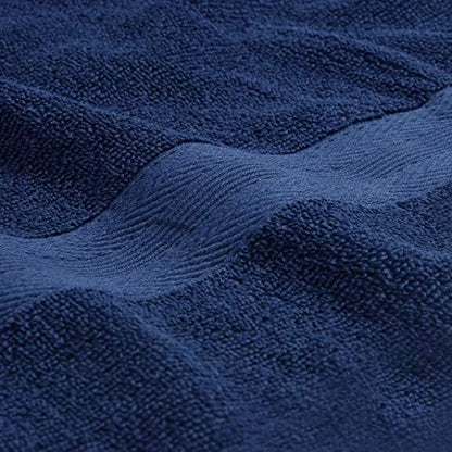 BOUTIQUO Navy Blue Towel Set - 8 Piece Bathroom Towel Set - 100% Ring Spun Cotton, 2 Bath Towel 27x54, 2 Hand Towel 16x28, 4 Washcloth 13x13 - Ultra Soft Highly Absorbent