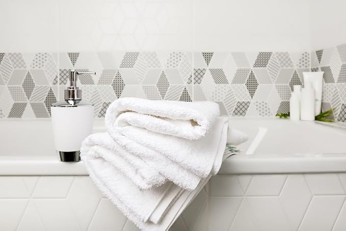 ZUPERIA White Bath Towels Bulk 36 Pack (22 x 44 Inches) - 100% Cotton Economy Light Weight Towels for Commercial Use - Quick Dry, Ultra-Soft, and Absorbent Bulk Towels