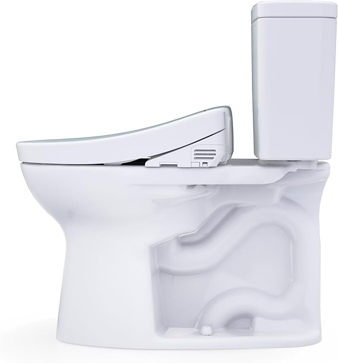 TOTO® Drake® WASHLET®+ Two-Piece Elongated 1.28 GPF TORNADO FLUSH® Toilet with S2 Bidet Seat, Cotton White - MW7763346CEG#01