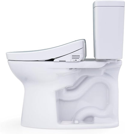 TOTO® Drake® WASHLET®+ Two-Piece Elongated 1.28 GPF TORNADO FLUSH® Toilet with S2 Bidet Seat, Cotton White - MW7763346CEG#01