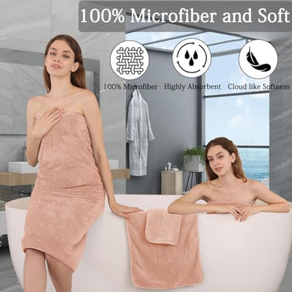 8 Piece Bath Towel Set-2 Oversized Bath Sheets(35"x70"),2 Hand Towels,4 Washcloths-Extra Large Microfiber Towel Sets,Less Lint Highly Absorbent & Quick Dry Bath Towels for Bathroom Gym Pool,Orange