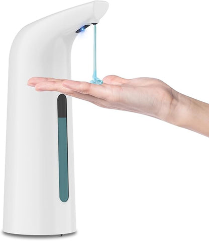 Automatic Liquid Soap Dispenser, 4-Level,13.5oz Touchless | Plastic,400ml White Electric Battery Operated Hand & Dish Countertop Soap Dispensers with Sensor for Bathroom,Kitchen Sink
