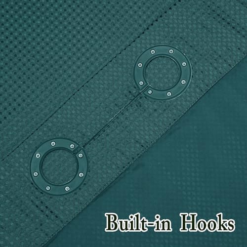 Gibelle No Hook Cloth Seaweed Green Shower Curtain with Liner, 72x74