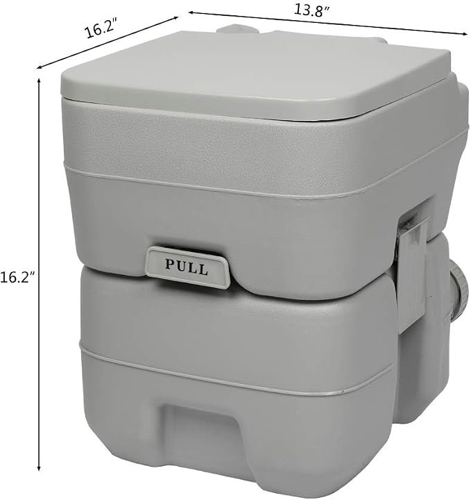 Ochine Portable Toilet Camping Porta Potty, Portable Folding Toilet with Lid, Indoor Outdoor Commode with Detachable Inner Bucket and Removable Paper Holder for Camping, Boat, Van, Emergency Use