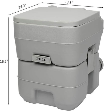 Ochine Portable Toilet Camping Porta Potty, Portable Folding Toilet with Lid, Indoor Outdoor Commode with Detachable Inner Bucket and Removable Paper Holder for Camping, Boat, Van, Emergency Use