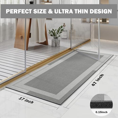 YDKGL Non Slip Bath Mat Long Ultra Thin Bathroom Rugs Runner Fit Under Door