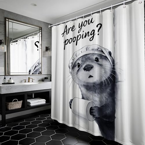 Funny Otter Shower Curtain Unique, 70x72 Inchs