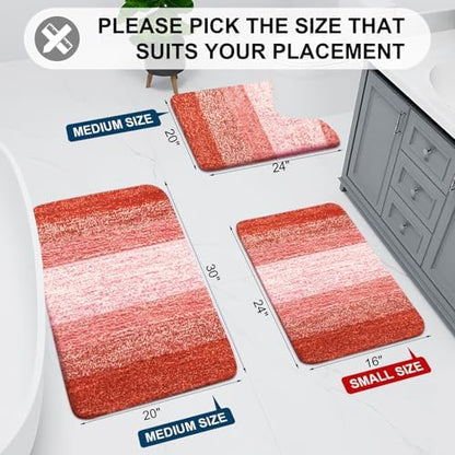 Arotive Microfiber Bathroom Rugs, Shaggy Soft Absorbent Bath Rug, 30x20
