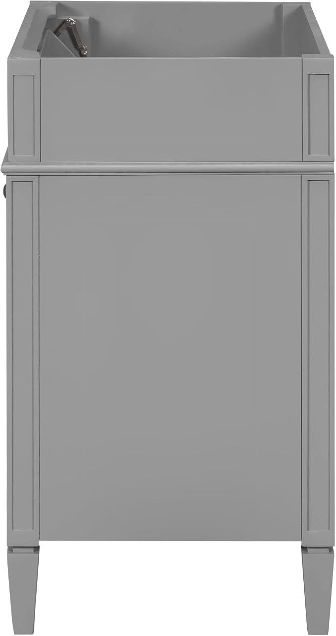 30" Bathroom Vanity Without Top Sink,Modern Freestanding Bath Storage Cabinet with 2 Soft-Close Drawers & Tip-Out Tray,Solid Wood Vanity Only w/Adjustable Shelf & Door Organizer,Grey