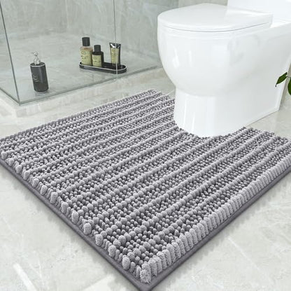 Smiry Bathroom Toilet Rugs U Shaped 24x24, Chenille Bath mats for Toilet