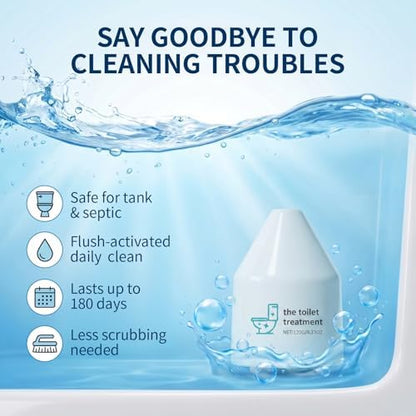 Toilet Cleaner, Household Cleaning Solution, Toilets Bowl Cleaning Reduces Hard-Water Stains & Odor, Automatic Refreshes Toilets, Long-Lasting Bowl Cleaner Fresh Scent, White