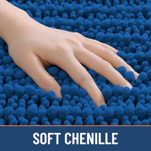 Smiry Bathroom Rugs 36X24, Extra Soft Rubber Backing Chenille Bath Mats