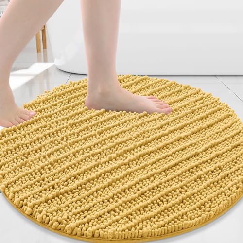 Arotive Round Bathroom Rugs 24x24, Soft Absorbent Chenille Shaggy Bath Mat
