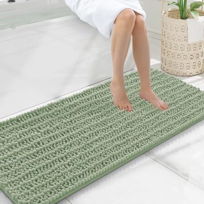 Smiry Bathroom Rugs 47X20, Extra Soft Rubber Backing Chenille Bath Mats