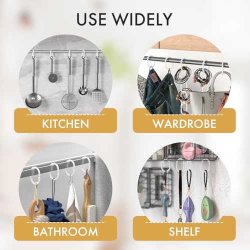 Amazer White Shower Curtain Hooks Rings, 24 Pcs Plastic Shower Curtain Rings, Plastic Shower Curtain Hooks for Bathroom Shower Rod, White Shower Hooks Rings Loops for Shower Curtain