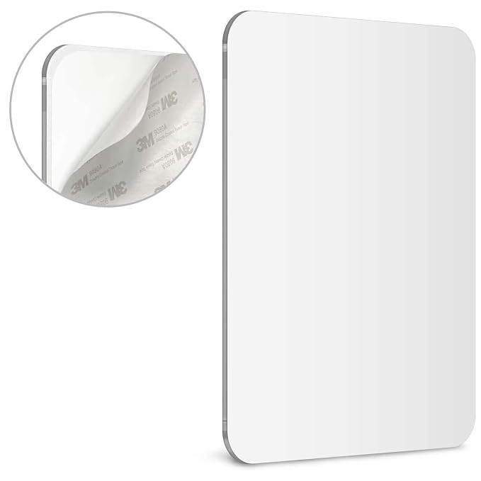 7x9" Shower Shaving Mirror, Acrylic, 3M Peek & Stick,Frameless, Less Fog(1)