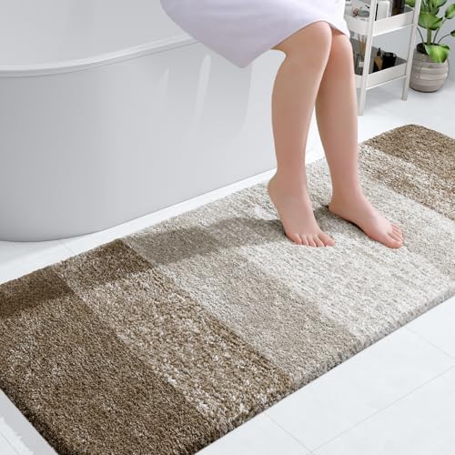 OLANLY Bathroom Runner Rug 59x24, Extra Soft Absorbent Microfiber Bath Rugs