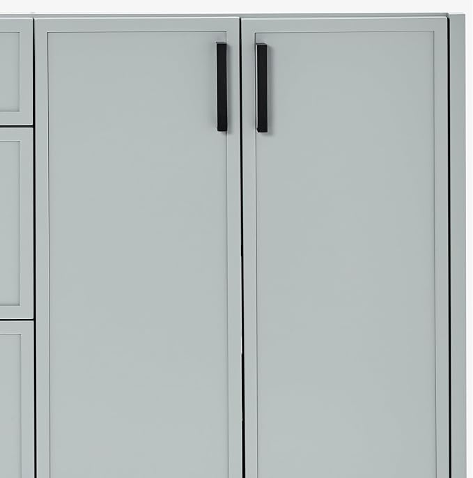 ARIEL Kelly 72-inch Bathroom Vanity with Sink,Solid Wood, 1.5-inch Pure White Quartz Countertop & Backsplash, Double Rectangular Porcelain Sink, 4 Soft Closing Doors, 5 Dovetail Drawers, Grey