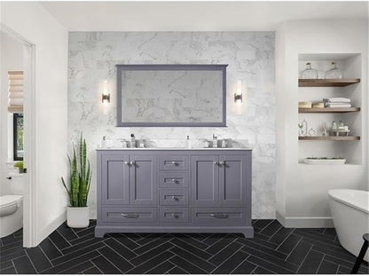 Dukes 60 in. W x 22 in. D Dark Grey Double Bath Vanity