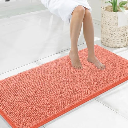Smiry Bathroom Rugs 47X20, Luxury Chenille Extra Soft Absorbent Bath Mat