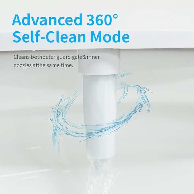 BUMBLISS Self-Cleaning Non-Electric Bidet Attachment for Toilet – Adjustable Water Pressure Control, Manual White Knob, Easy to Install, Eco-Friendly Hygiene Upgrade for Bathroom, Beday Badette