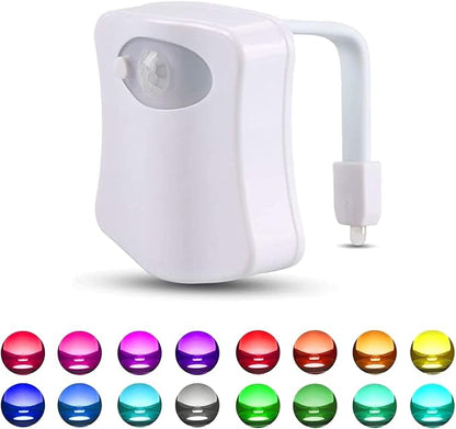 Color Changing Toliet Night Light Motion Sensor Led Motion Activated Washroom UV Slap Activated Butt Smart Light Commode Night Lamp(16 1)