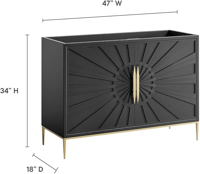 Modway Awaken Bathroom Vanity Cabinet, 48", Black