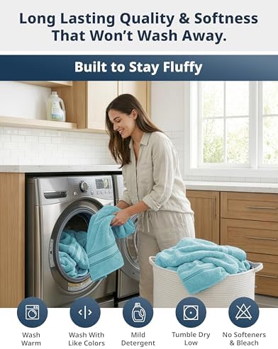 LANE LINEN Bath Sheet - Zero Twist - 4 Pack (35"x66") Towels - Ultra Soft & Super Absorbent - Hotel Collection Oversized Bath Towel Sets - Upgrade Your Daily Routine to a spa-Like Retreat - Blue