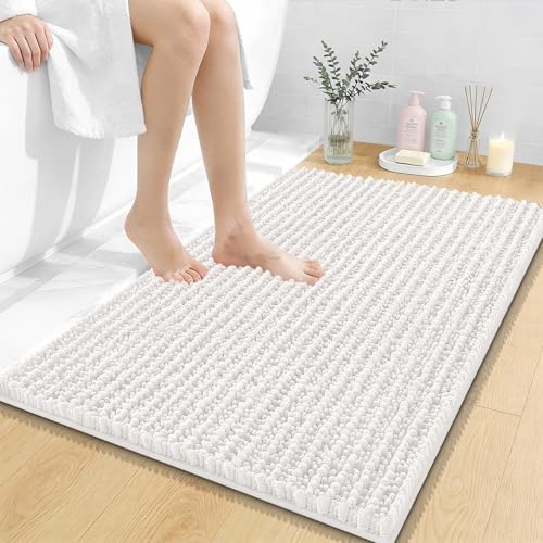 OLANLY Bathroom Rugs 36x24, Thick Soft Absorbent Chenille Bath Rugs