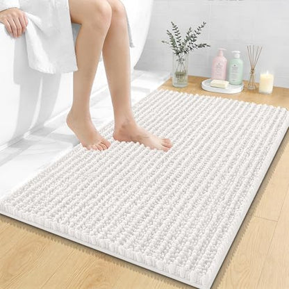 OLANLY Bathroom Rugs 36x24, Thick Soft Absorbent Chenille Bath Rugs