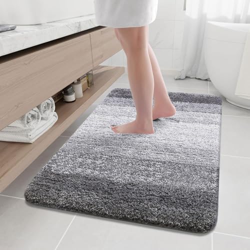 Arotive Microfiber Bathroom Rugs, Shaggy Soft Absorbent Bath Rug, 44x32