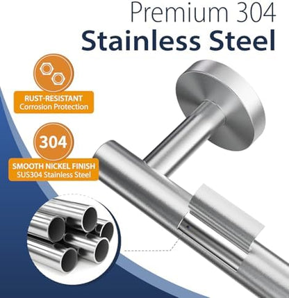 24 Inch Brushed Nickel Towel Bar,SUS304 Stainless Steel Towel Rod