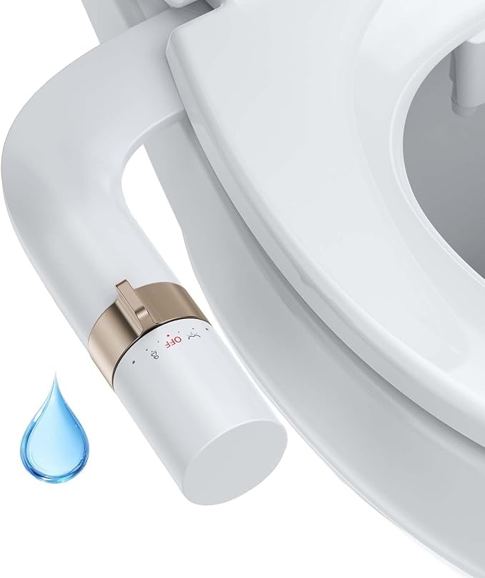 Bidet Attachment for Toilet Seat Water Pressure, Hygienic Bidets Attachment for Existing Toilets - Adjustable Fresh Water Pressure Dual Nozzle (Frontal & Rear Wash) Easy to Install,