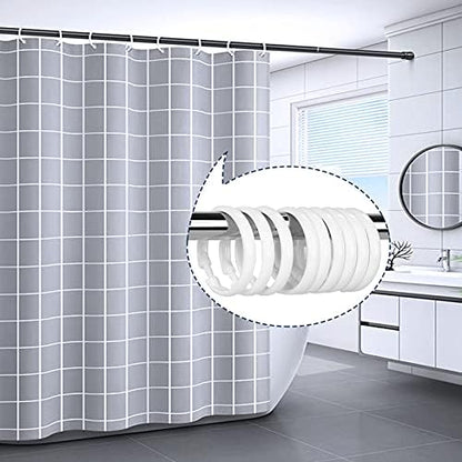12 Packs Circular Shower Curtain Rings, Plastic Curtain O Rings Hooks for Bathroom, Glide Easily on Bathroom Shower Rod (White)