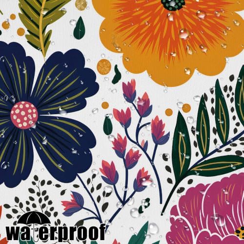 Boho Floral Shower Curtain for Bathroom 72X72Inch