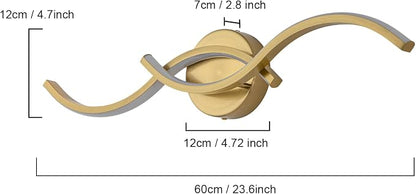 EDISLIVE 24 Inch Gold LED Vanity Light, 15W Dimmable Modern Wall Sconce, 3000K Warm White Linear Fixture with Acrylic Strip Shade for Bathroom Mirror Bedroom Makeup