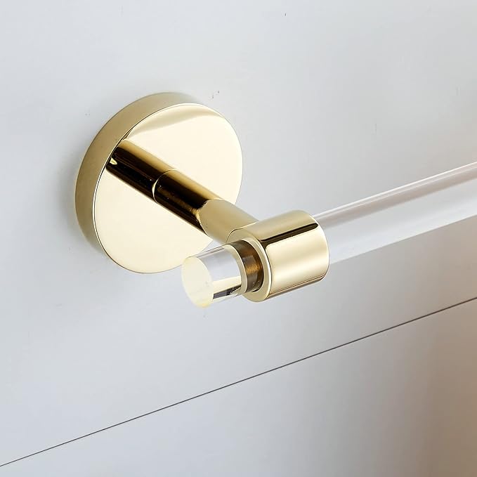 Acrylic Gold Towel Bar Towel Rack 16 inch for Bathroom,Wall Mounted Towel Holder Towel Hanger Modern SHUNLI