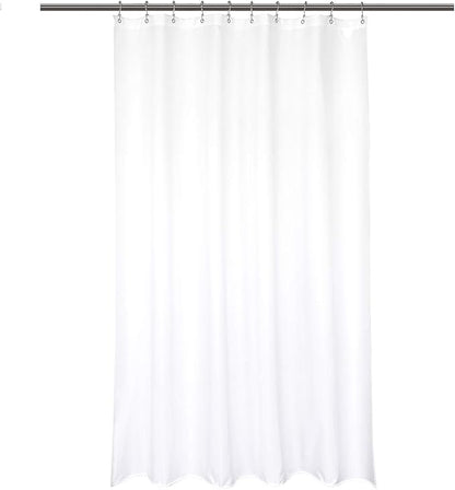 Barossa Design Waterproof Fabric Shower Stall Curtain Liner Microfiber 54" W x 78" H - Hotel Quality, Machine Washable, White Shower Liner for Bath Tub, 54x78