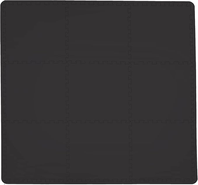 FloorPops Black Puzzle Interlocking Floor Tiles FPF 6361