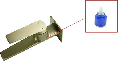 Modern Wall Mount Bathroom Faucet –Brushed Gold,Solid Brass Single Handle with Flip Aerator (2 Flow Modes), Rough-in Valve for Concealed Installation
