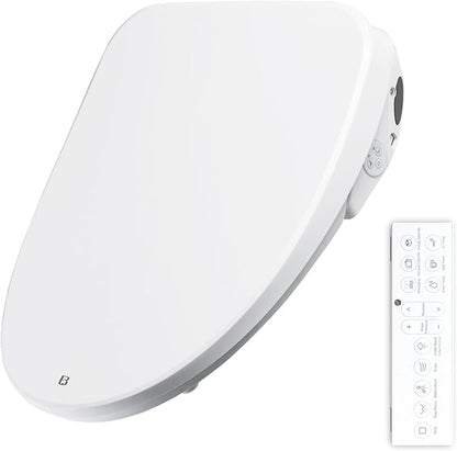 Elongated Bidet Toilet Seat X5, Electric Heated Bidet with Soft Close, Bidet Attachment for Toilet Warm Water with Air Purification
