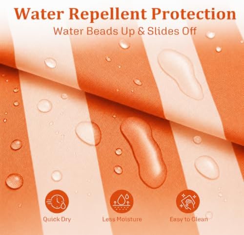 Ohocut Vertical Striped Shower Curtain, Cute Retro Vintage Double Orange Stripe Bathroom Shower Curtain, Waterproof Polyester Fabric Modern Bath Curtain for Bathroom 72x72 Inches Blue