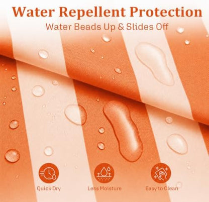 Ohocut Vertical Striped Shower Curtain, Cute Retro Vintage Double Orange Stripe Bathroom Shower Curtain, Waterproof Polyester Fabric Modern Bath Curtain for Bathroom 72x72 Inches Blue