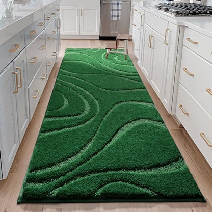 DEXDE Bathroom Rugs Runner Non-Slip Mat for Bathroom Floor Tub 24X72 Green