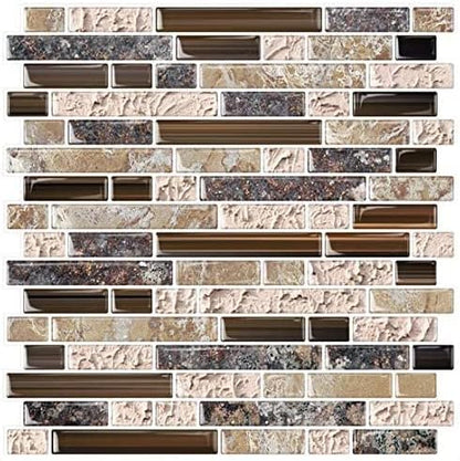 STICKGOO Peel and Stick Backsplash, Self-Adhesive Backsplash in Sandstone (Thicker Design, 1 Sheet)