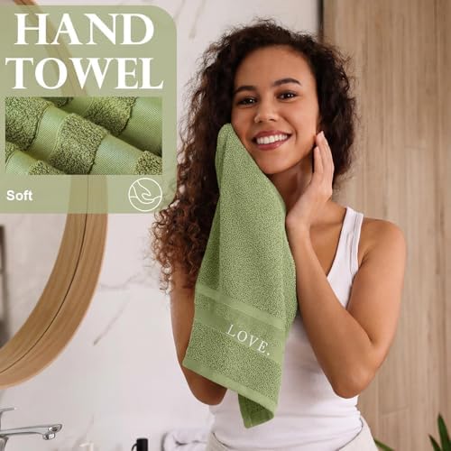 Hahafelt Decorative Bathroom Towel Set, Sage Green