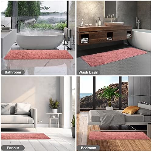 Yeaban Chenille Rose Dawn Bathroom Runner Rug 24"x60"